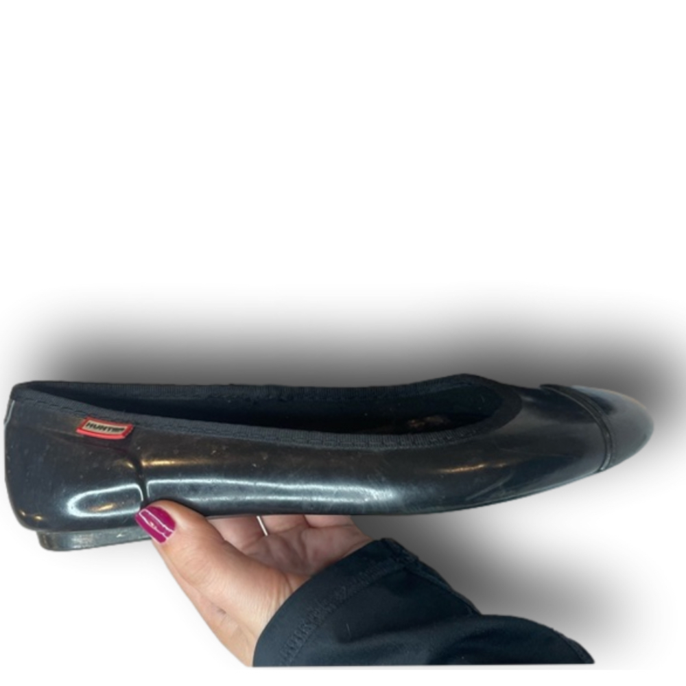 Hunter Boot Weatherproof Logo Ballet Flat, Black